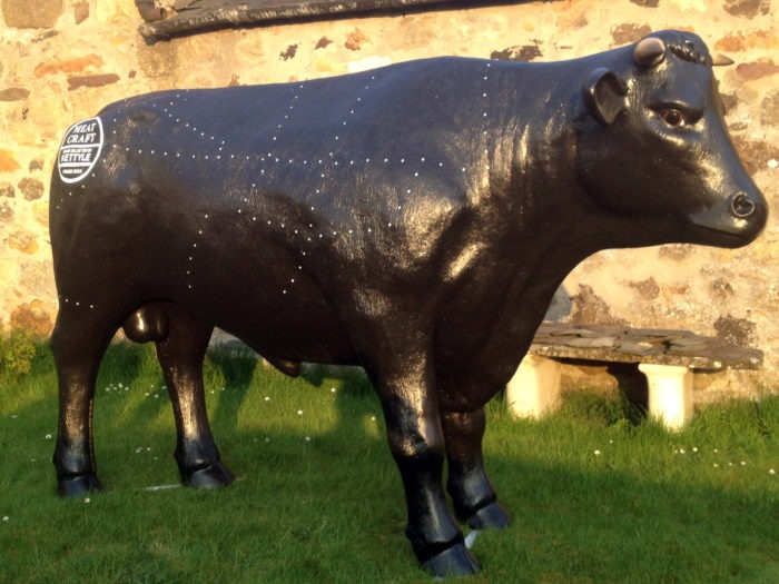 3D Life Size Model Bull with illustrated areas of meat