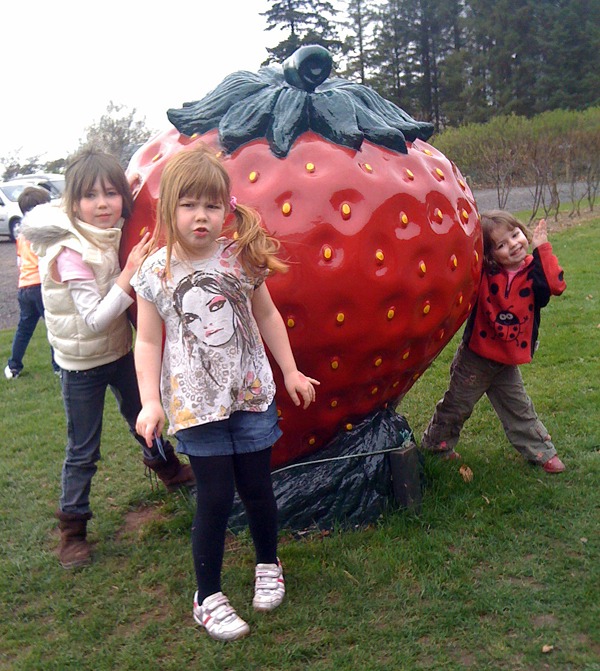 Kids & Giant Strawberry