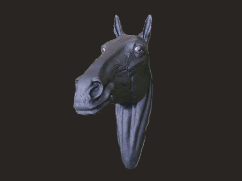 Black Horse Head Fibreglass Model