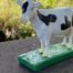 Black & White Mini Cow Model Trophy