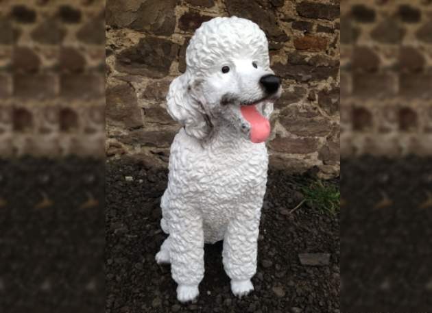 Life Size White Poodle Dog Model