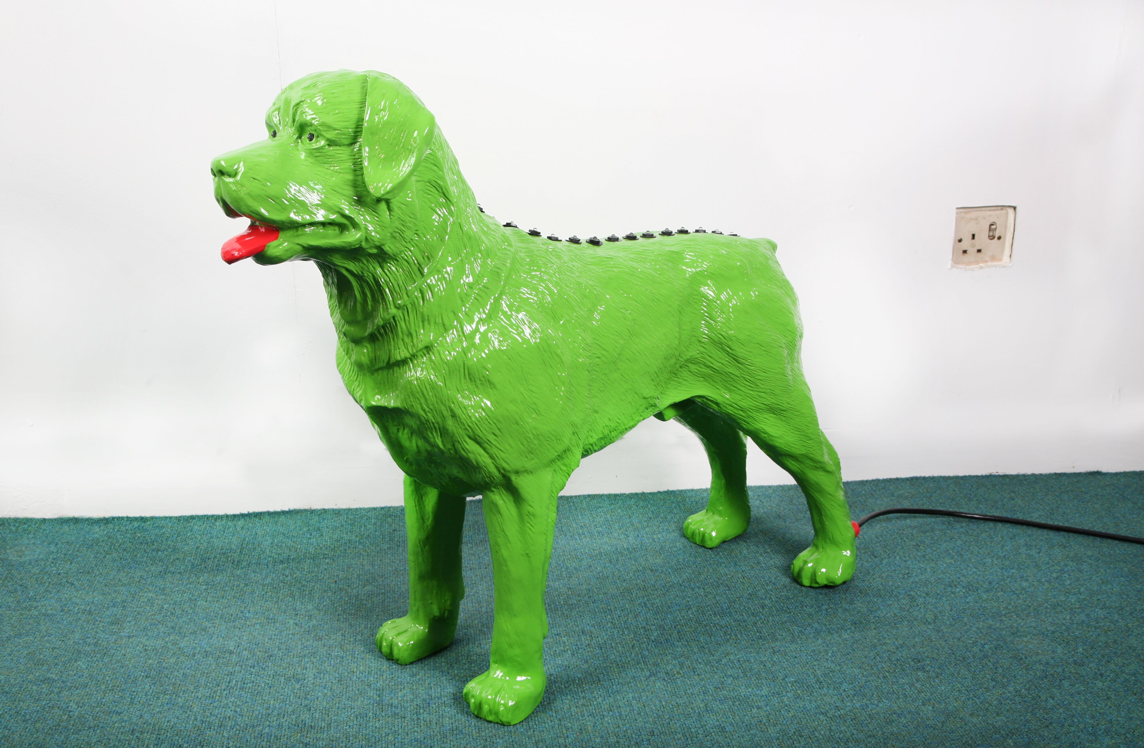 Bright green Rottweiler Dog Model