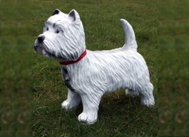 Life Size West Highland Terrier Dog, Westie Garden Statue Life Size