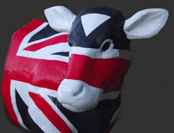 Union Jack Calf Cabinet Bookends