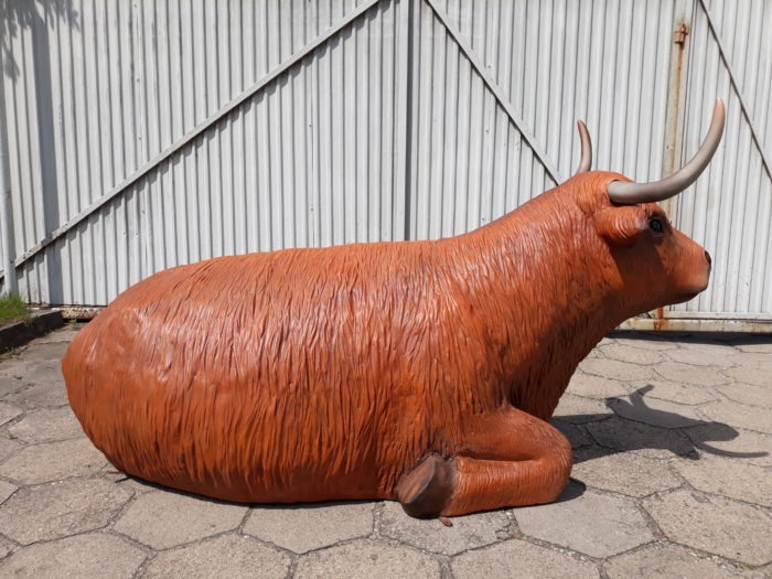 Life Size Highland Cow Bench Model