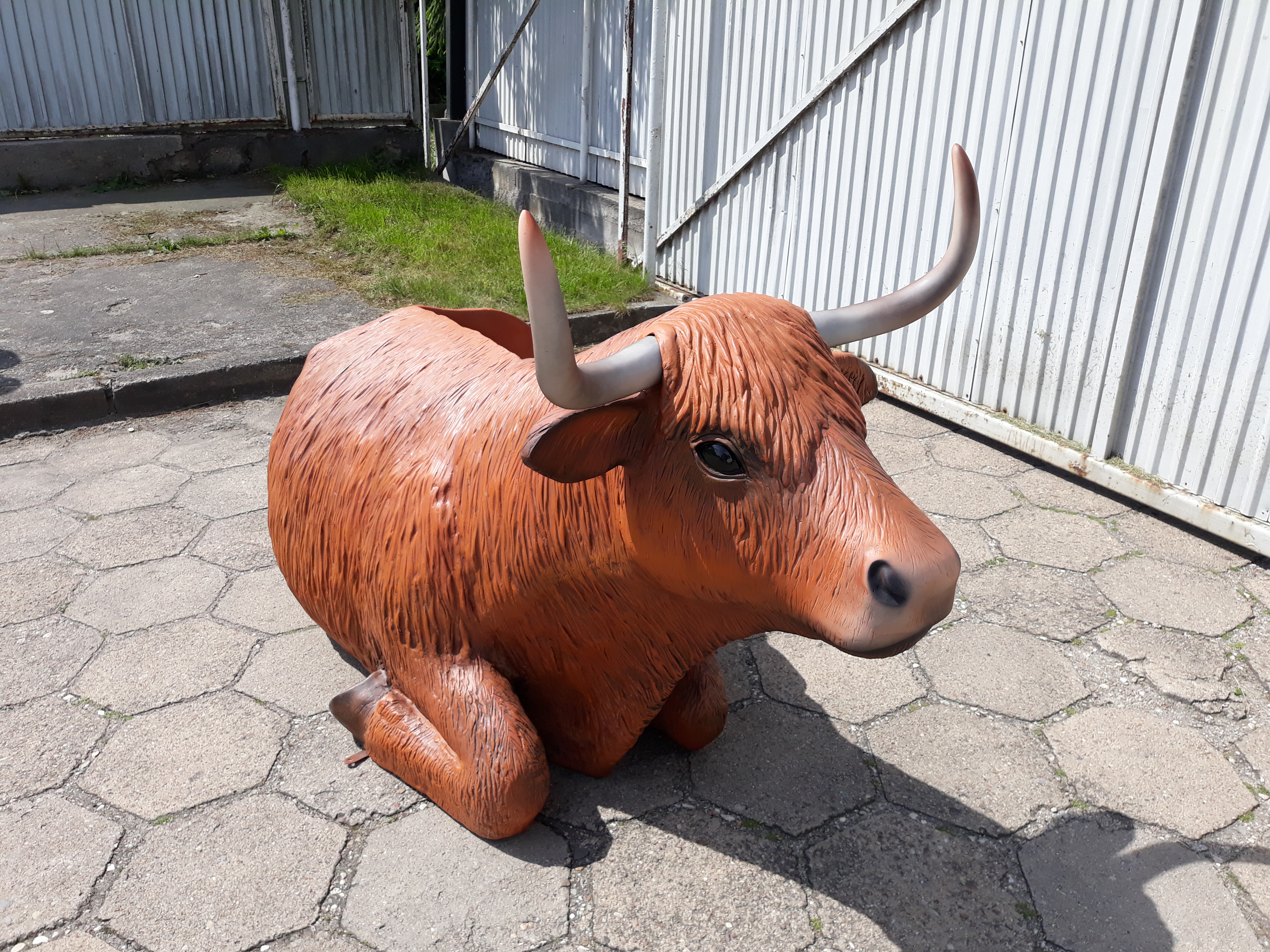 Life Size Highland Cow Bench