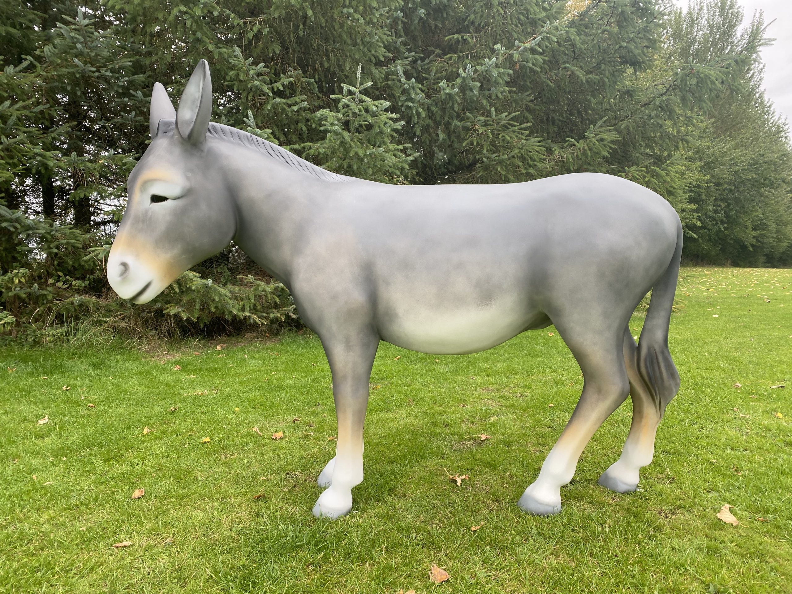 Large 3D donkey model in a field