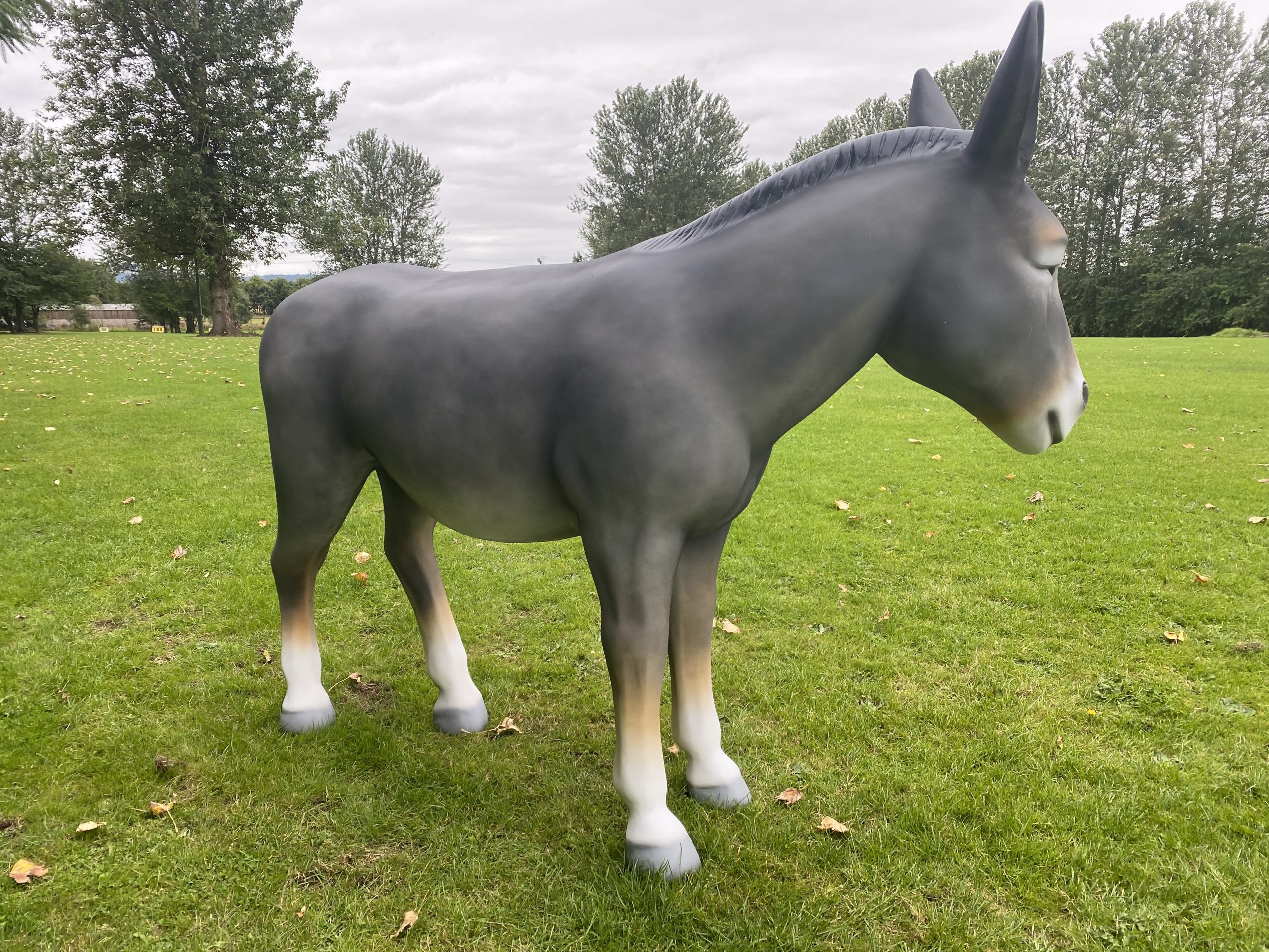 Large 3D donkey model in a field