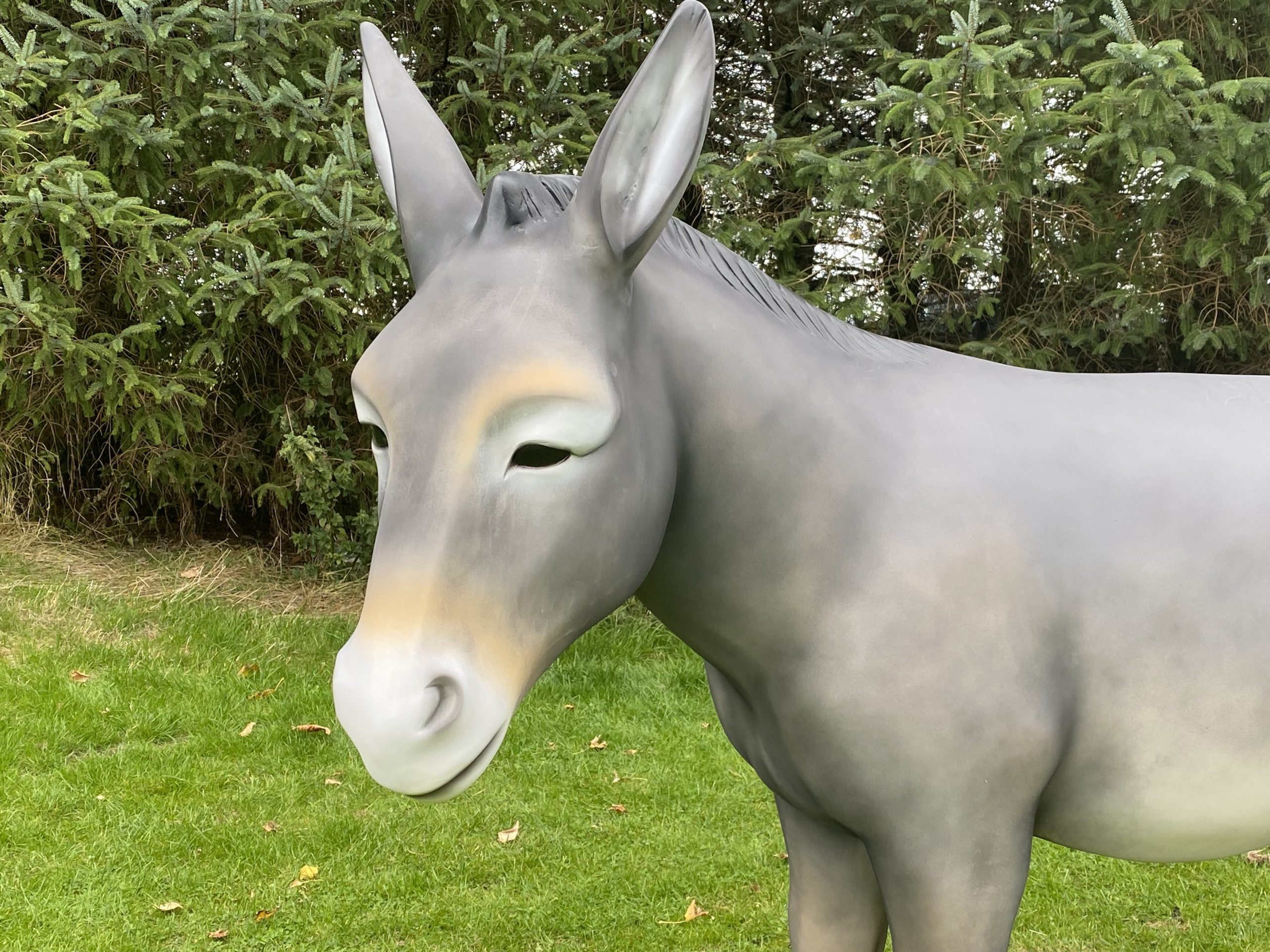 Large 3D donkey model in a field